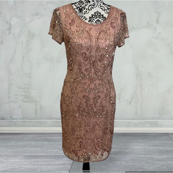 Nordstrom Beaded Mesh Cocktail Dress Sz6 NWT - Picture 3 of 6